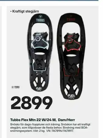 XXL Tubbs Flex Mtn 22 W/24 M, Dam/Herr erbjuda
