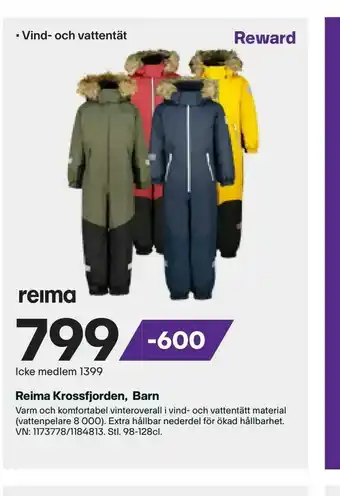 XXL Reima Krossfjorden, Barn erbjuda