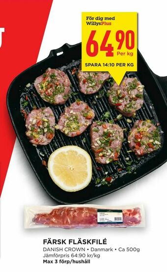 Willys Hemma Färsk fläskfilé erbjuda