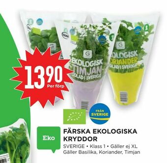Willys Hemma Färska ekologiska kryddor erbjuda