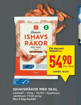 Willys Hemma Ishavsräkor med skal erbjuda