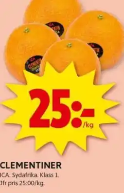 ICA Kvantum CLEMENTINER erbjuda