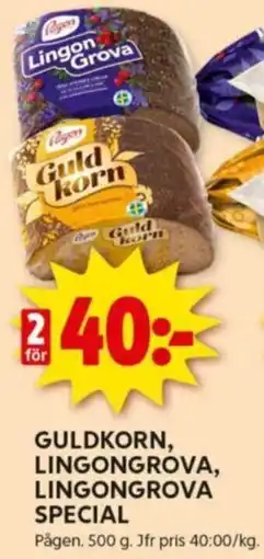 ICA Kvantum GULDKORN, LINGONGROVA, LINGONGROVA SPECIAL erbjuda