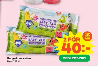 Stora Coop Babyvåtservetter erbjuda
