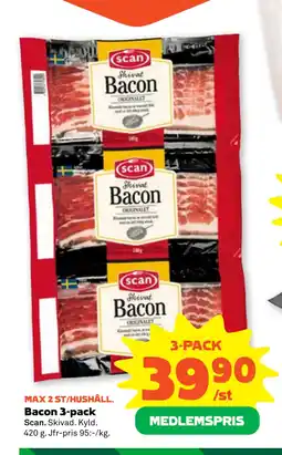 Stora Coop Bacon 3-pack erbjuda