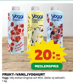Coop FRUKT-/VANILJYOGHURT erbjuda