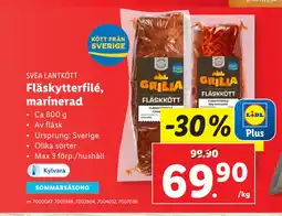 Lidl Fläskytterfilé, marinerad erbjuda