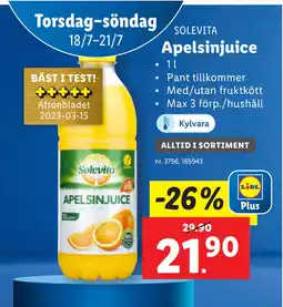 Lidl Apelsinjuice erbjuda