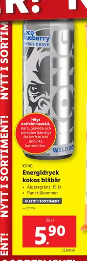 Lidl Energidryck kokos blåbär erbjuda
