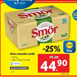 Lidl Arla svenskt smör erbjuda
