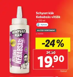 Lidl Schysst käk Kebabsås vitlök erbjuda