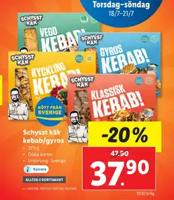 Lidl Schysst käk kebab/gyros erbjuda