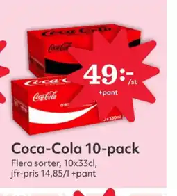 Hemköp Coca-Cola 10-pack 10 x 33 cl. erbjuda