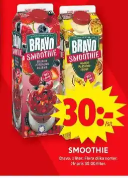 ICA Maxi Bravo smoothie erbjuda