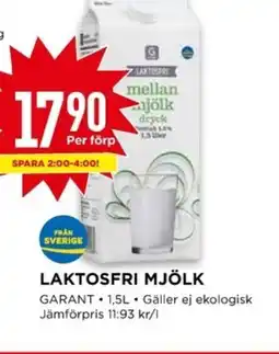 Willys LAKTOSFRI MJÖLK GARANT erbjuda
