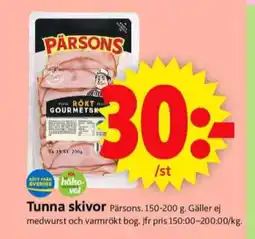 ICA Supermarket Pärsons skinka erbjuda