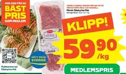 Färsk fläskytterfilé