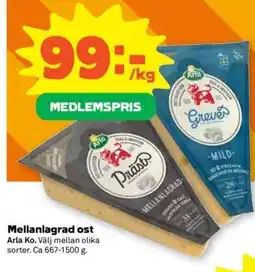 Coop Forum Mellanlagrad ost Arla Ko erbjuda