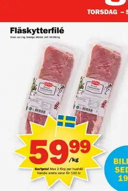 Pekås Fläskytterfilé erbjuda