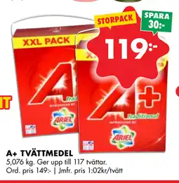 ÖoB A+ TVÄTTMEDEL erbjuda