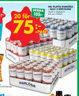 ÖoB HEL PLATTA RAMLÖSA – MAX 3 KÖP/KUND erbjuda