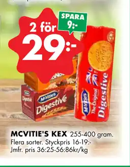 ÖoB MCVITIE'S KEX erbjuda
