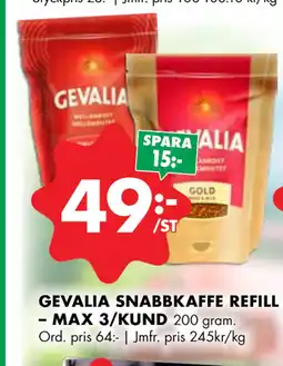 ÖoB GEVALIA SNABBKAFFE REFILL – MAX 3/KUND erbjuda
