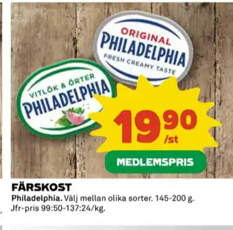 Coop Philadelphia färskost erbjuda