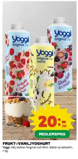 Coop Yoggi yoghurt erbjuda