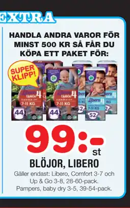 Nya Pulsen BLÖJOR, LIBERO erbjuda