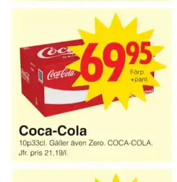 Matöppet Coca cola läskedryck erbjuda
