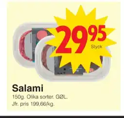 Matöppet Gøl salami erbjuda