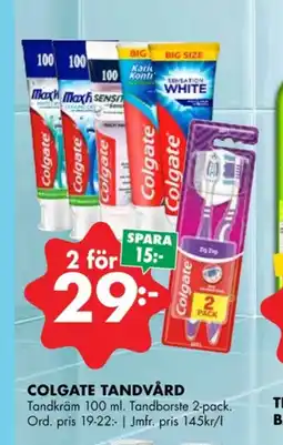 ÖoB Colgate tandkräm erbjuda