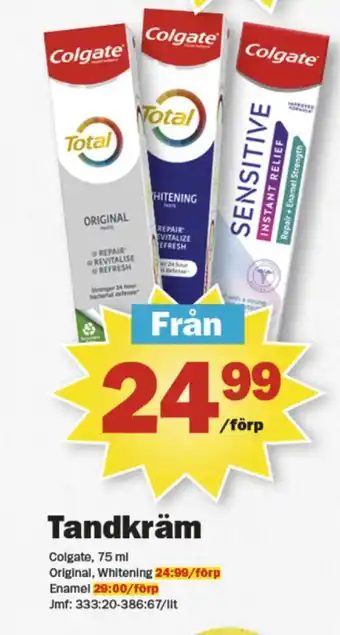 Pekås Colgate tandkräm erbjuda