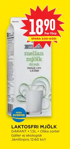Willys Hemma LAKTOSFRI MJÖLK erbjuda