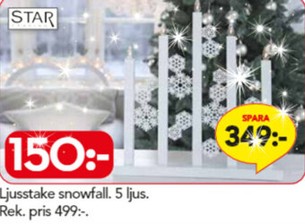 Bo Ohlsson Star Ljusstake snowfall 5 ljus erbjuda