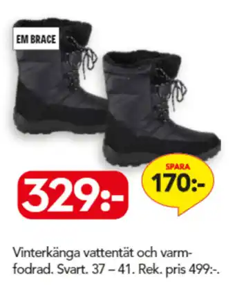 Em Brace Vinterkänga vattentät och varm-fodrad 37-41
