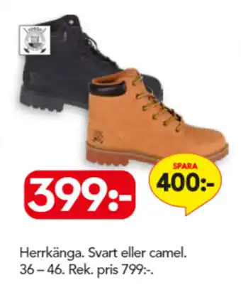 Bo Ohlsson Herrkänga. Svart eller camel 36-46 erbjuda