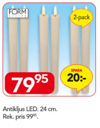 Bo Ohlsson Antikljus LED 24cm 2-pack erbjuda