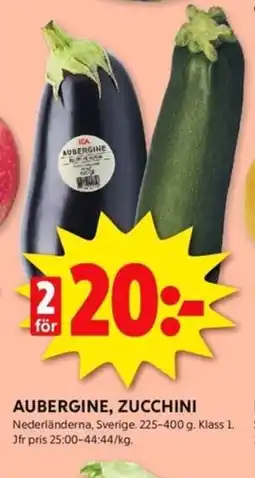 ICA Kvantum AUBERGINE, ZUCCHINI erbjuda