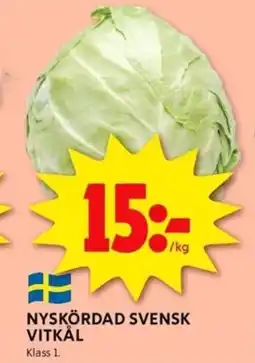 ICA Kvantum NYSKÖRDAD SVENSK VITKÅL erbjuda