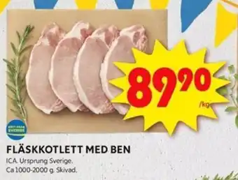 ICA Kvantum FLÄSKKOTLETT MED BEN erbjuda