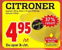 ICA Kvantum CITRONER erbjuda