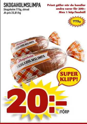 Nya Pulsen SKOGAHOLMSLIMPA erbjuda