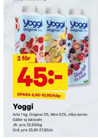 City Gross Yoggi yoghurt erbjuda