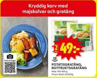 ICA Kvantum POTATISGRATÄNG, ROTFRUKTSGRATÄNG erbjuda