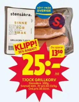 Ica Hajen Lagpris TJOCK GRILLKORV erbjuda