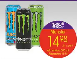 EKO Monster Alla smaker, 500 ml Åldersgräns 15 år erbjuda