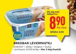 Willys BREDBAR LEVERPASTEJ erbjuda