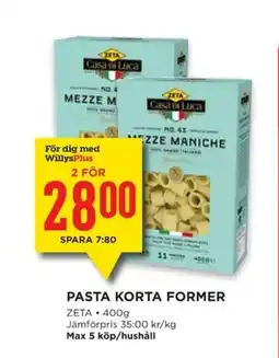 Willys PASTA KORTA FORMER erbjuda